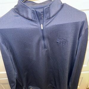 Peter Millar Navy Textured Quarter-Zip